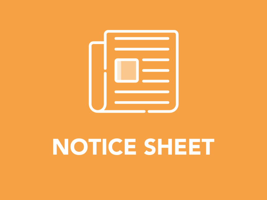 March Notice Sheet